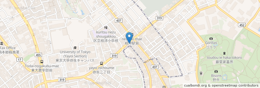 Mapa de ubicacion de 麻生歯科医院 en Japão, Tóquio, 文京区.