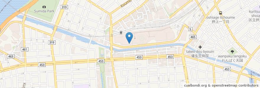 Mapa de ubicacion de りそな銀行 en Japón, Tokio, Sumida.