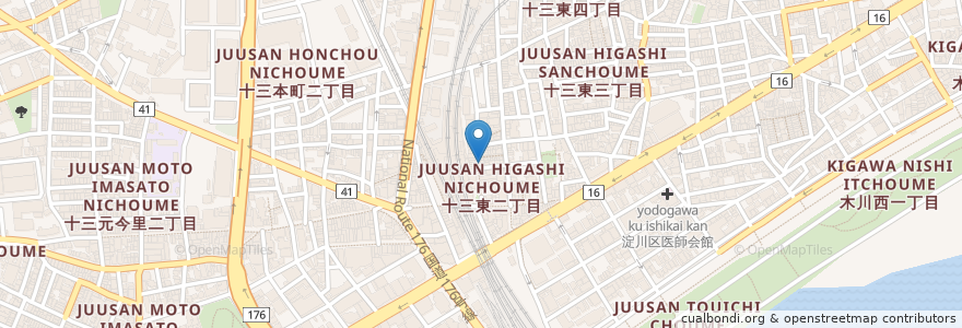 Mapa de ubicacion de ふじ家 en ژاپن, 大阪府, 大阪市, 淀川区.