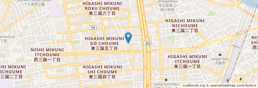 Mapa de ubicacion de キッチンオリジン en Giappone, Prefettura Di Osaka, 大阪市, 淀川区.
