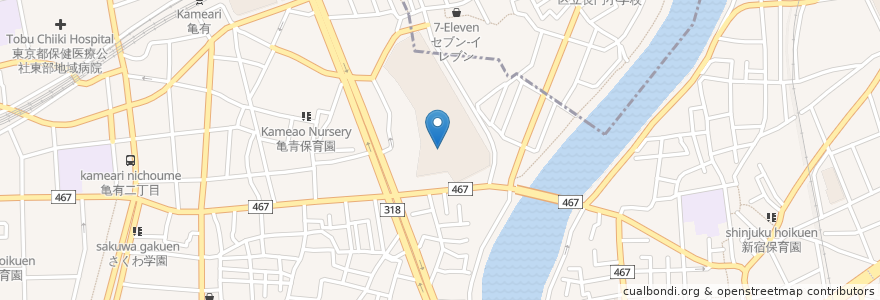 Mapa de ubicacion de とんかつ大學 en ژاپن, 東京都, 葛飾区.