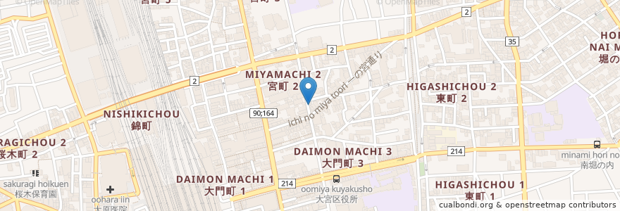 Mapa de ubicacion de おおみやバナナ en اليابان, 埼玉県, さいたま市, 大宮区.