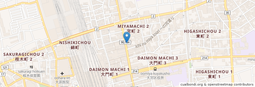 Mapa de ubicacion de てっぱちや en ژاپن, 埼玉県, さいたま市, 大宮区.
