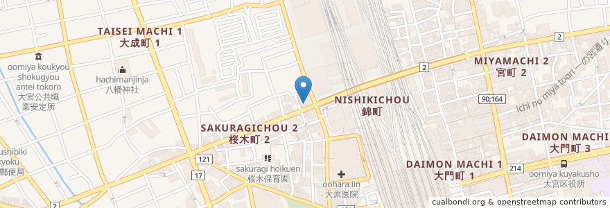 Mapa de ubicacion de 大宮亭 en 日本, 埼玉县, 埼玉市, 大宮区.