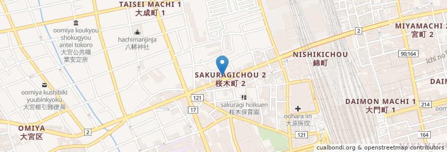 Mapa de ubicacion de つけめん102 en اليابان, 埼玉県, さいたま市, 大宮区.