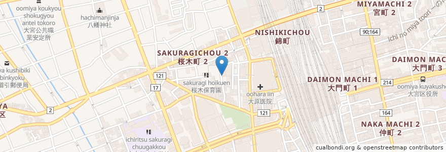 Mapa de ubicacion de 餃子舗満々亭 en 日本, 埼玉県, さいたま市, 大宮区.