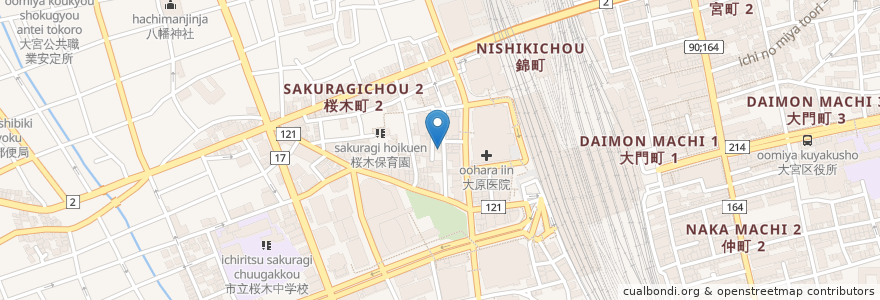 Mapa de ubicacion de オモプラッタ en Japão, 埼玉県, さいたま市, 大宮区.