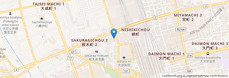 Mapa de ubicacion de ごはん家田島 en 일본, 사이타마현, さいたま市, 大宮区.