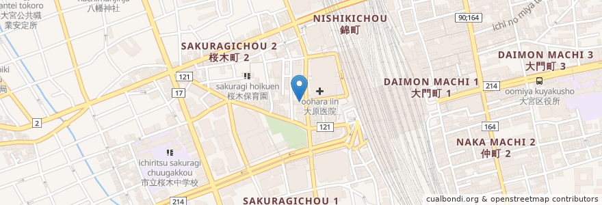 Mapa de ubicacion de 鳥貴族 en Japão, 埼玉県, さいたま市, 大宮区.