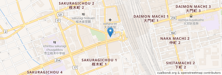 Mapa de ubicacion de ガスト en Japonya, 埼玉県, さいたま市, 大宮区.