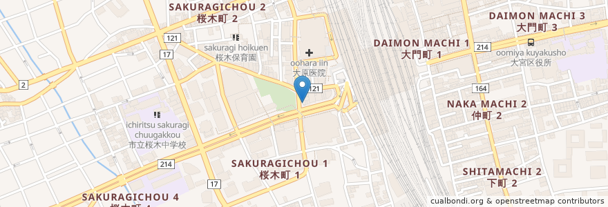Mapa de ubicacion de 焼肉ライク en اليابان, 埼玉県, さいたま市, 大宮区.