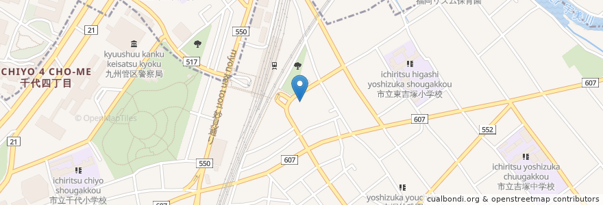 Mapa de ubicacion de 大賀薬局 en Япония, Фукуока, 福岡市, 博多区.