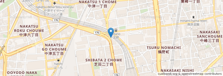 Mapa de ubicacion de 中華ラーメン平和 en Япония, Осака, 大阪市, 北区.