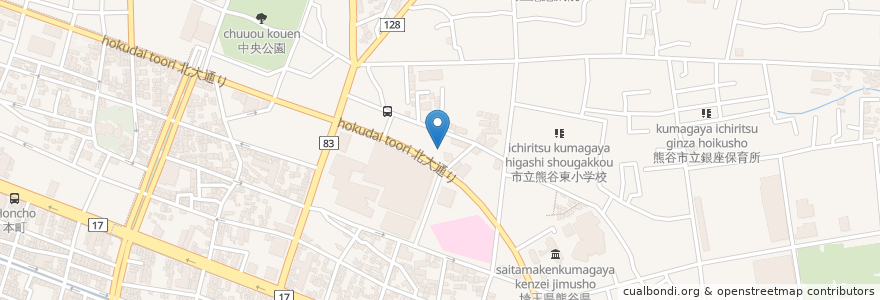 Mapa de ubicacion de 埼玉県立熊谷女子高校弓道場 en اليابان, 埼玉県, 熊谷市.