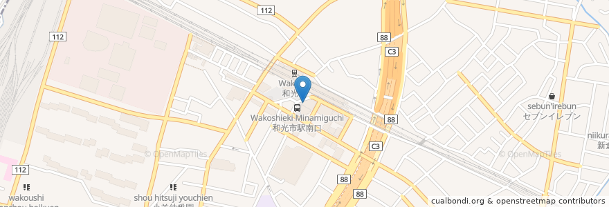 Mapa de ubicacion de Cafeレストラン ガスト en 日本, 埼玉県, 和光市.
