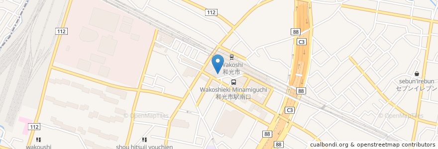 Mapa de ubicacion de 和光市駅前 トイレ診断士の厠堂 en 日本, 埼玉県, 和光市.