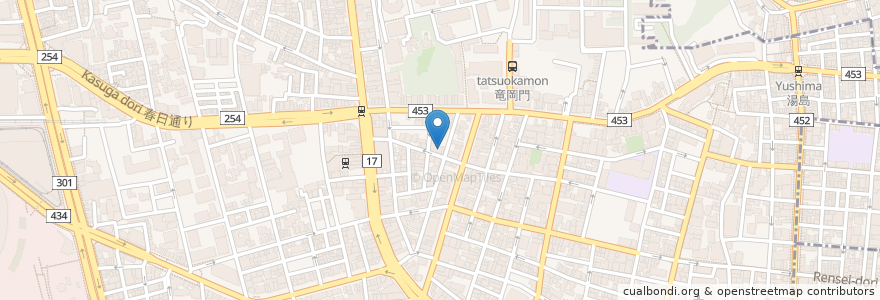 Mapa de ubicacion de おかづ en Jepun, 東京都, 文京区.