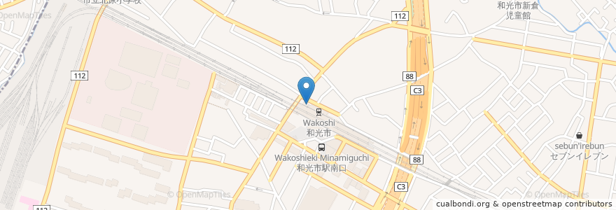 Mapa de ubicacion de そばもん en 日本, 埼玉県, 和光市.
