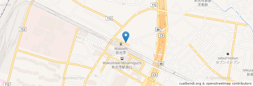 Mapa de ubicacion de 濱松屋 en Japan, Präfektur Saitama, 和光市.