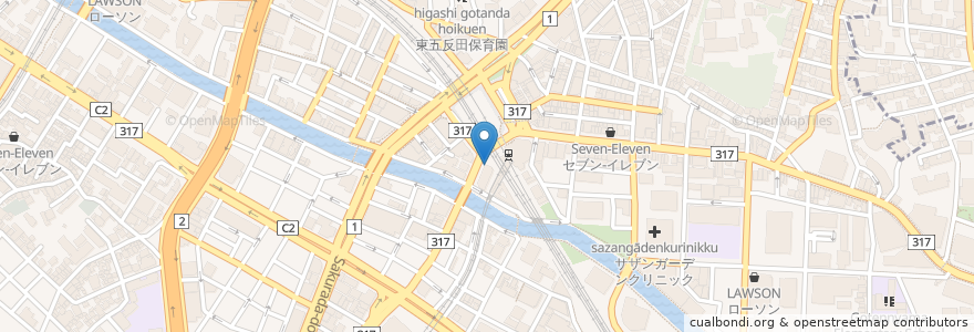 Mapa de ubicacion de おにやんま　五反田本店 en Japon, Tokyo, 品川区.