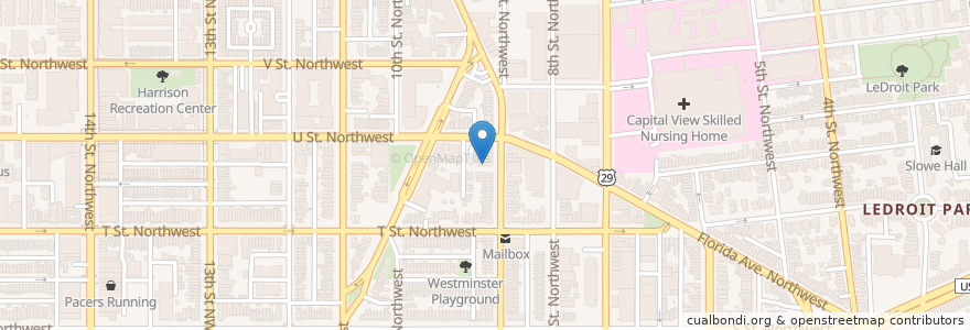 Mapa de ubicacion de Axum Restaurant en Stati Uniti D'America, Washington, Washington.