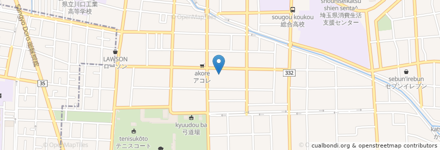 Mapa de ubicacion de よしの湯(跡) en 日本, 埼玉県, 川口市.
