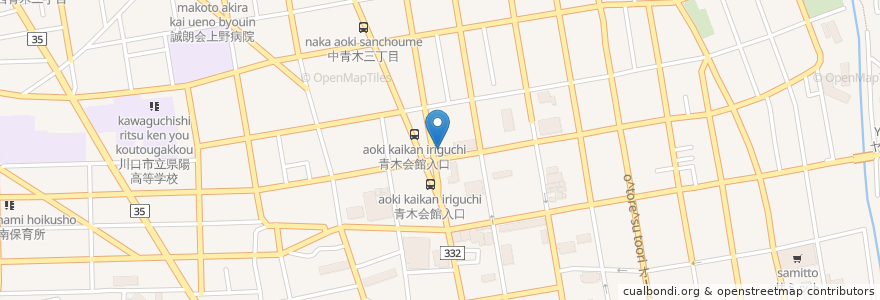 Mapa de ubicacion de 青木湯 en 일본, 사이타마현, 川口市.