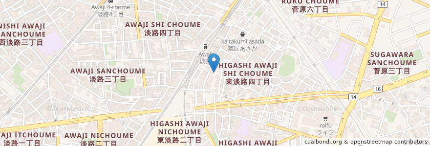 Mapa de ubicacion de グローバルキッズ en Japan, 大阪府, Osaka, 東淀川区.