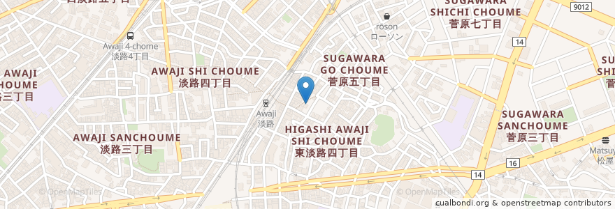 Mapa de ubicacion de コタニ薬局 en 日本, 大阪府, 大阪市, 東淀川区.