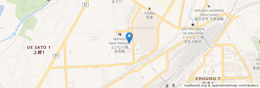 Mapa de ubicacion de ガーデン薬局 en Jepun, 神奈川県, 海老名市.