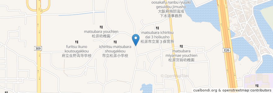 Mapa de ubicacion de ごはんや めめ en Japan, Osaka Prefecture, Matsubara.
