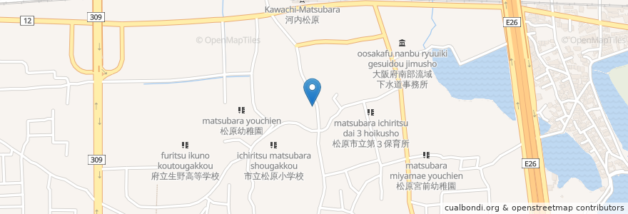 Mapa de ubicacion de 池下整形外科 en 日本, 大阪府, 松原市.