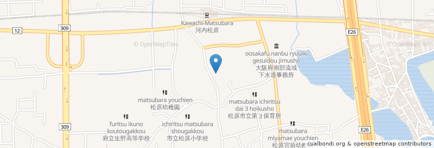 Mapa de ubicacion de 西田獣医 en 日本, 大阪府, 松原市.