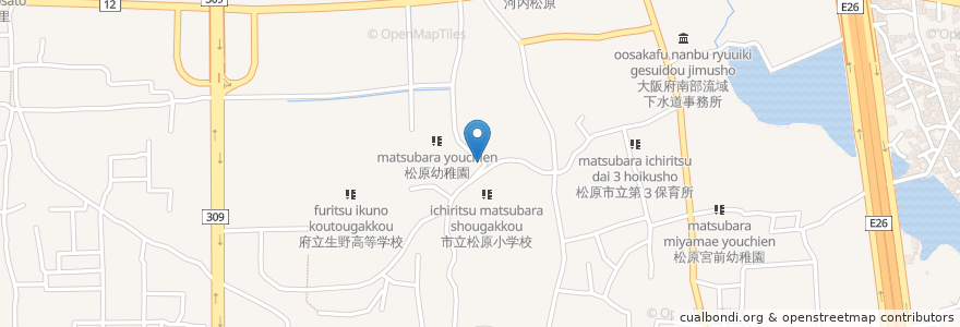 Mapa de ubicacion de 居酒屋でんぐり en 일본, 오사카부, 松原市.