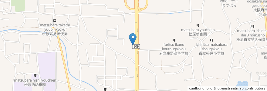 Mapa de ubicacion de 星乃珈琲店 大阪松原店 en 日本, 大阪府, 松原市.