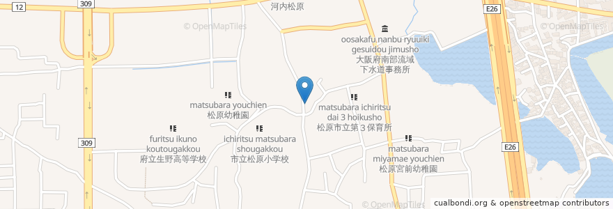 Mapa de ubicacion de 池田歯科 en Japón, Prefectura De Osaka, 松原市.