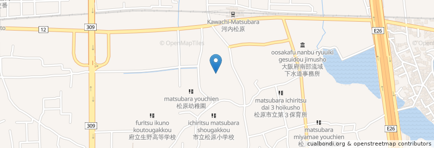 Mapa de ubicacion de 二見龍王大神 en Japón, Prefectura De Osaka, 松原市.