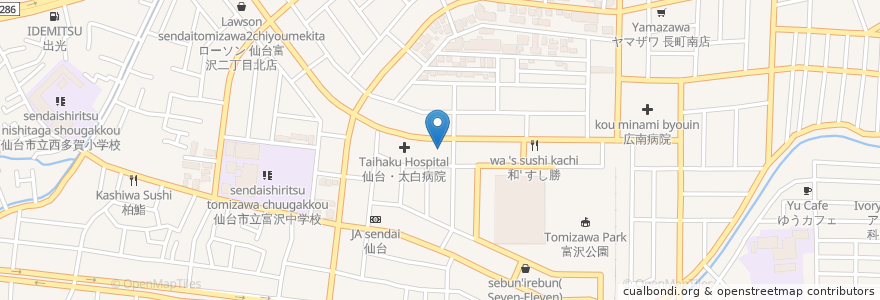 Mapa de ubicacion de 和食処もと木 en Jepun, 宮城県, 仙台市, 太白区.