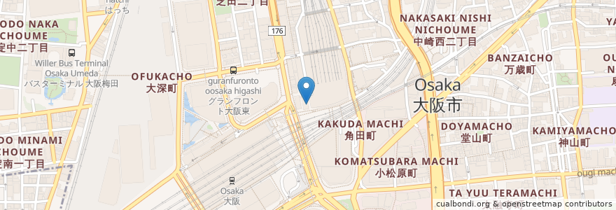 Mapa de ubicacion de 池田泉州銀行 en Япония, Осака, 大阪市, 北区.