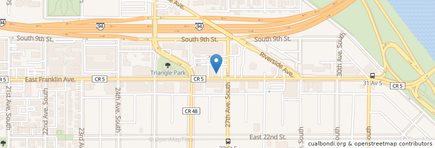 Mapa de ubicacion de Code Blu Coffee en Amerika Syarikat, Minnesota, Hennepin County, Minneapolis.