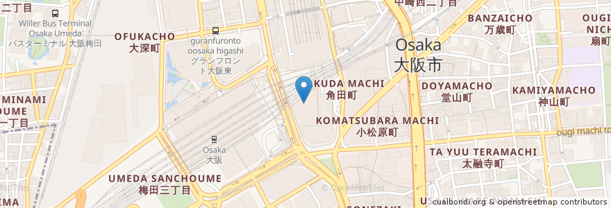 Mapa de ubicacion de タリーズコーヒー en Japão, 大阪府, 大阪市, 北区.