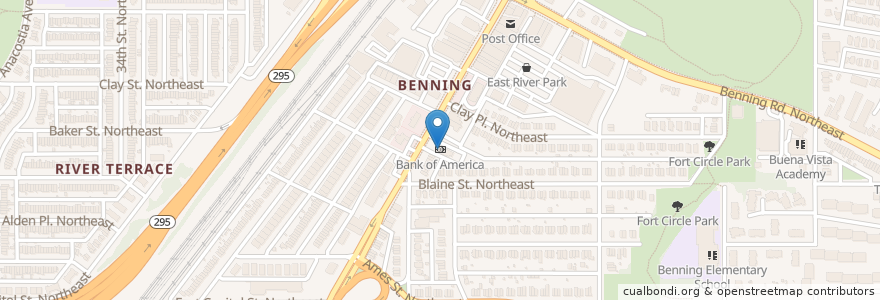 Mapa de ubicacion de Bank of America en United States, District Of Columbia, Washington.