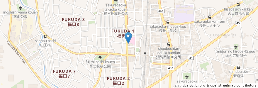 Mapa de ubicacion de 桜ヶ丘中央薬局 en Japon, Préfecture De Kanagawa, 大和市.
