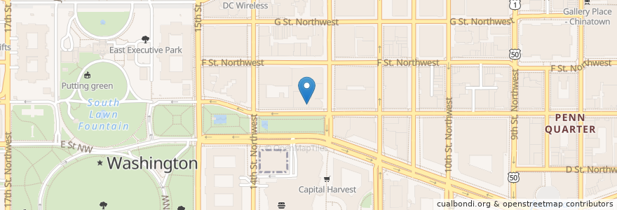 Mapa de ubicacion de Wells Fargo en 美利坚合众国/美利堅合眾國, 华盛顿哥伦比亚特区/華盛頓特區哥倫比亞特區, 华盛顿/蓽盛頓.