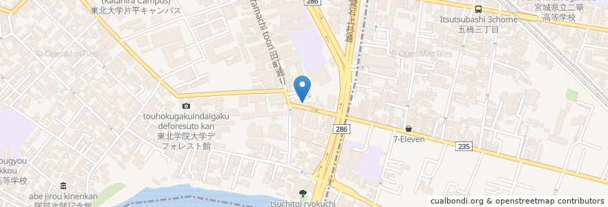Mapa de ubicacion de Barm's Irish Pub en اليابان, 宮城県, 仙台市, 青葉区.
