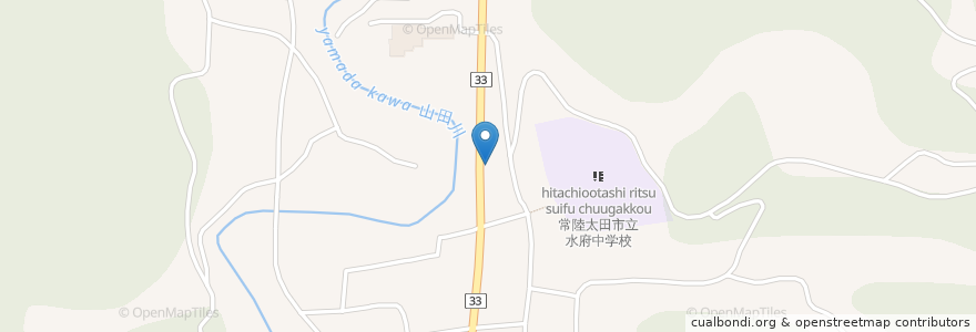 Mapa de ubicacion de 水府郵便局 en Japonya, 茨城県, 常陸太田市.