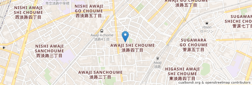 Mapa de ubicacion de マツモトキヨシ en 日本, 大阪府, 大阪市, 東淀川区.
