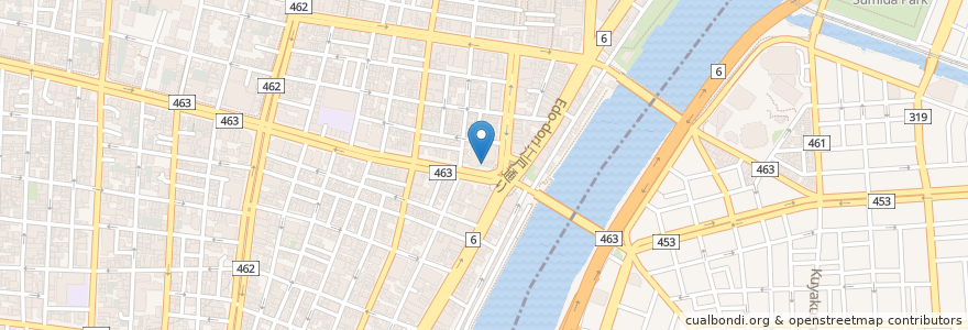 Mapa de ubicacion de いちかわ en Japão, Tóquio, 台東区.