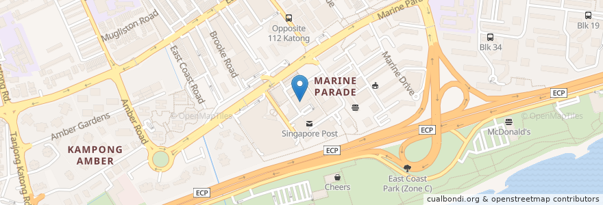 Mapa de ubicacion de Marine Parade Market en Singapur, Southeast.