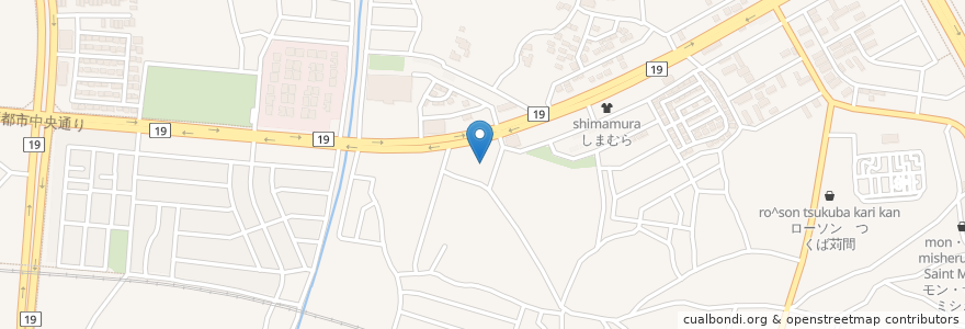 Mapa de ubicacion de かりま薬局 en Япония, Ибараки, つくば市.